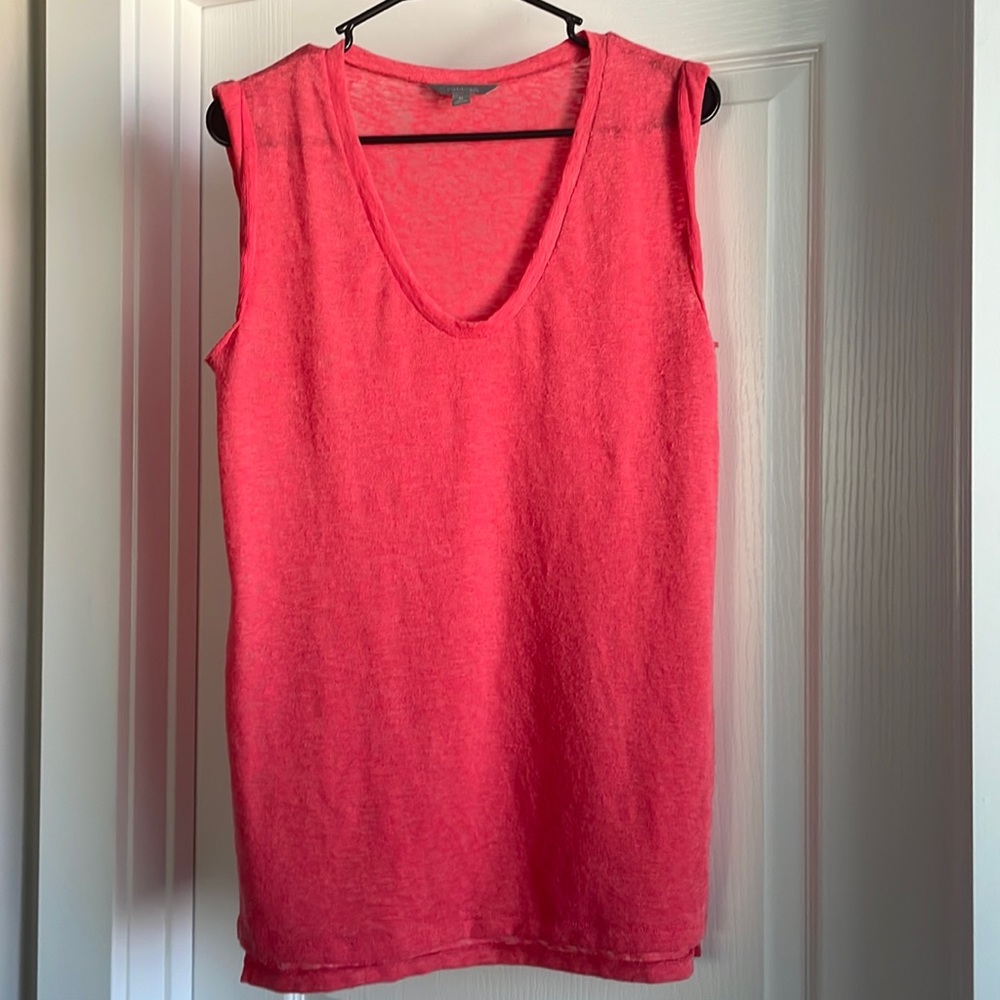 Rubbish coral/pink long length tank top size medium